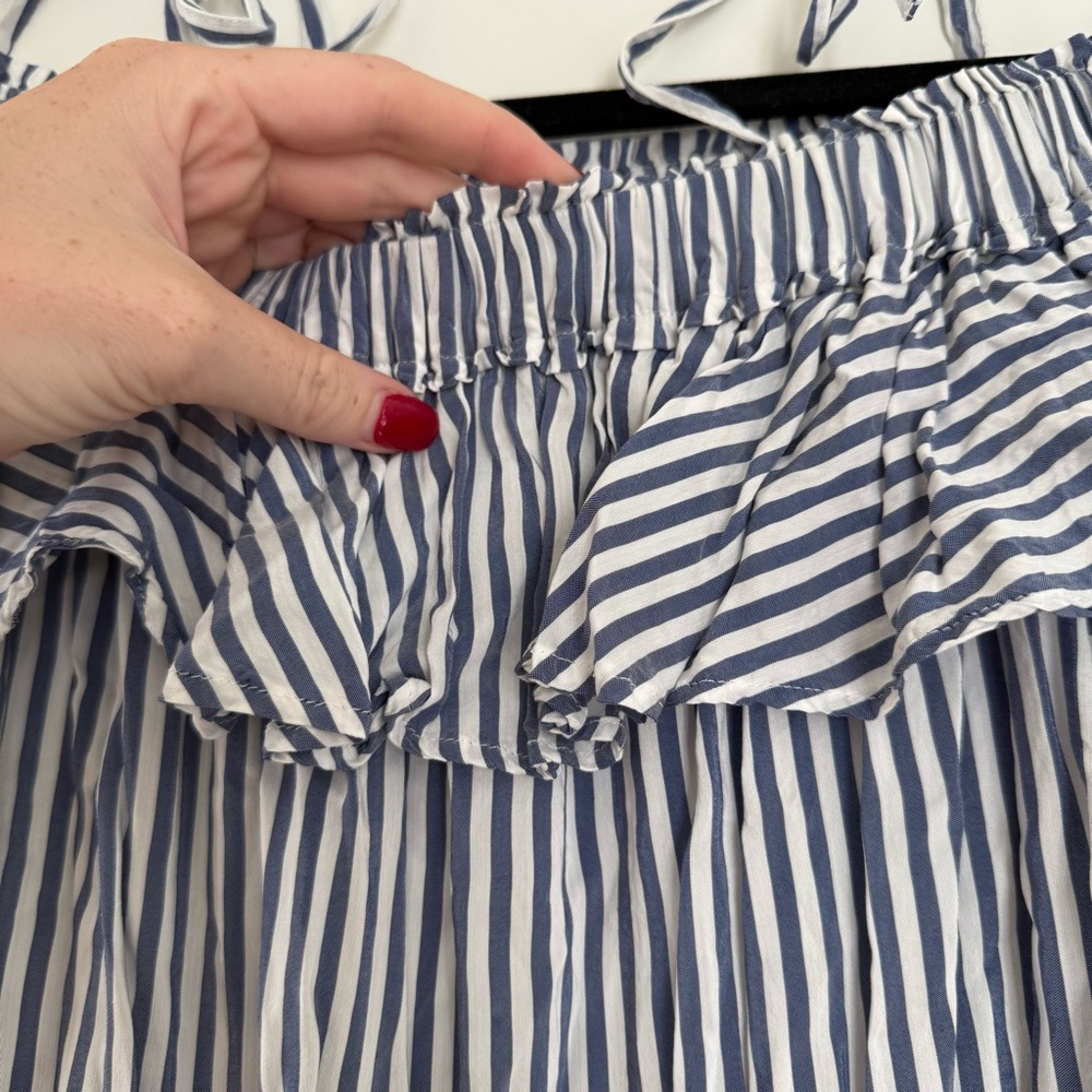Ann Taylor LOFT Meadow Stripe Ruffle Dress - Picture 7 of 10